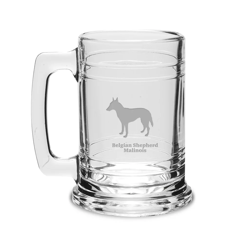 Belgian Shepherd Malinois Deep Etched 15 oz Colonial Tankard