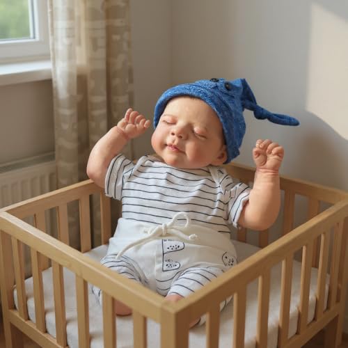WOOROY Realistic Reborn Baby Dolls Boy - 18-Inch Newborn Baby Dolls with Soft Cloth Body Sleeping Lifelike Reborn Baby Dolls Birthday Gift for Kids Age 3+