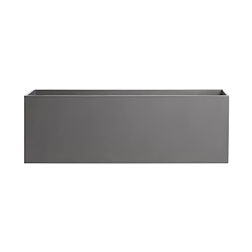 Belmont Rectangle Fiberglass Planter Box, Grey, L:36