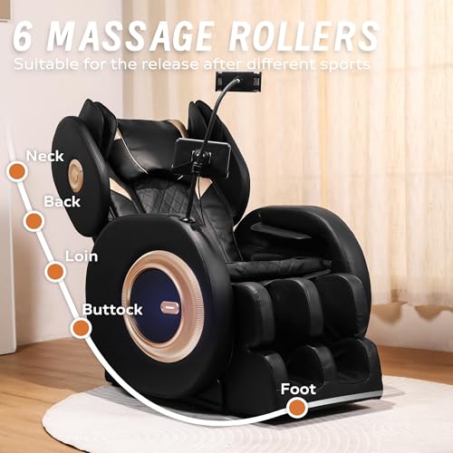 Massage Chairs Full Body Zero Gravity Massage Chair and Recliner with Heat, Airbags, Foot Massage, Phone Controller, Bluetooth Speaker, Nightlights for Living Room, Bedroom