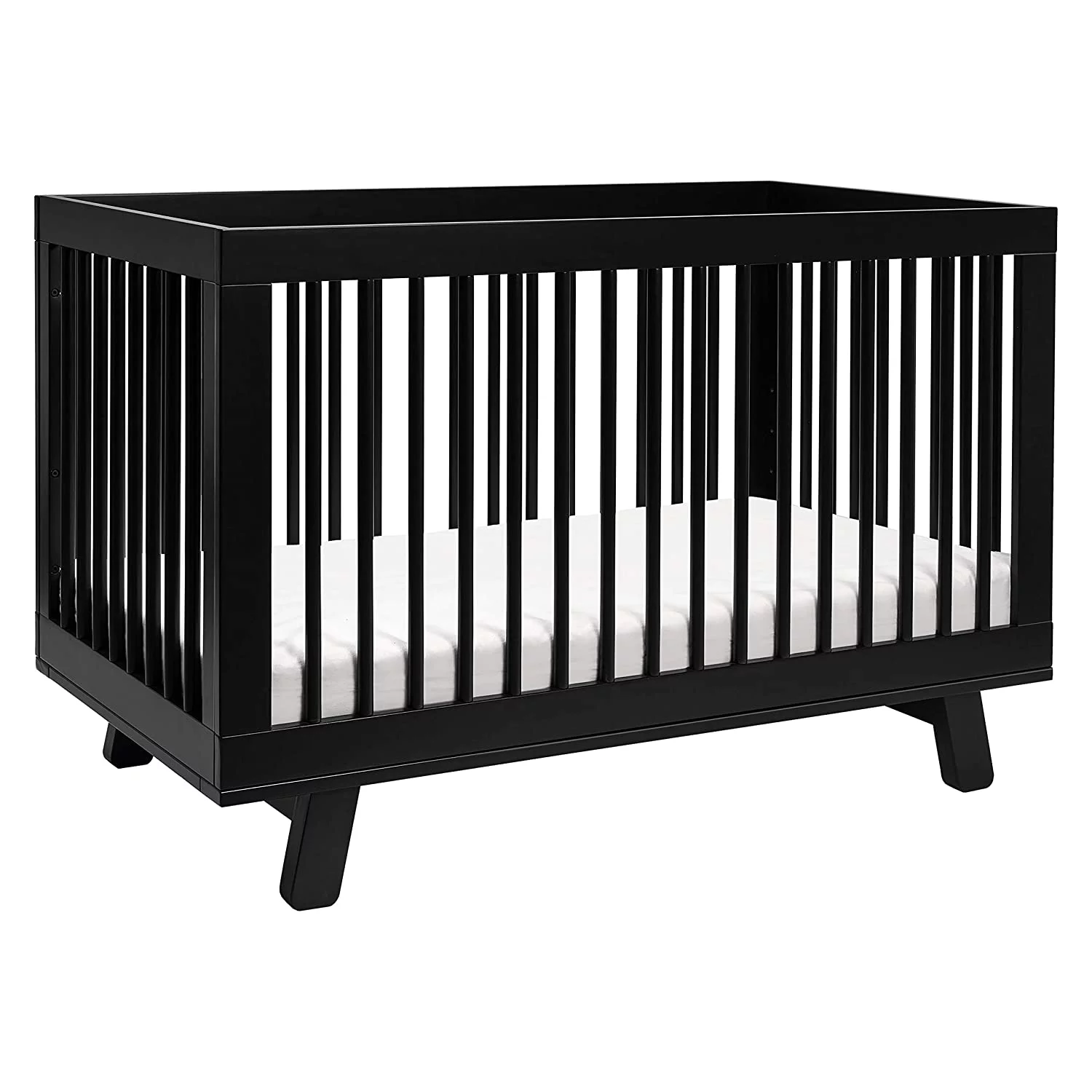 3-in-1 Convertible Crib with Toddler Bed Conversion Kit in Black, Greenguard Gold Certified