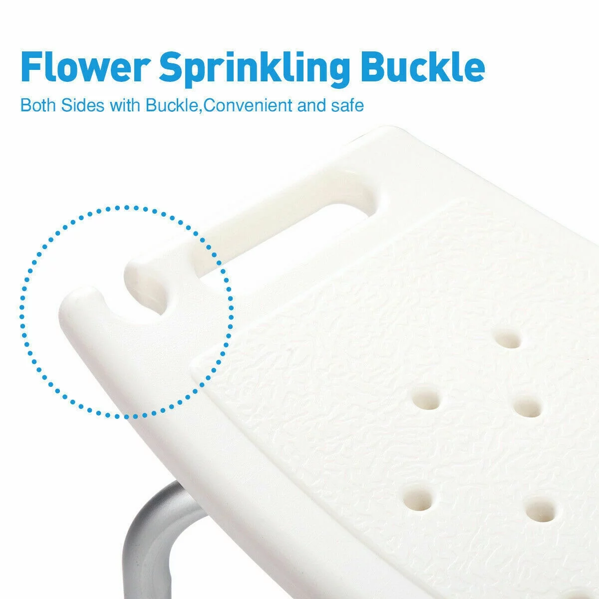 Jaxpety 6 Adjustable Height Bath Shower Chair Medical Bench Bathtub Stool Seat White New