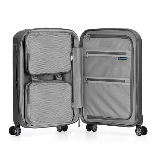 Traveler's Choice Pagosa Indestructible Hardshell Expandable Spinner Luggage, Black, 22