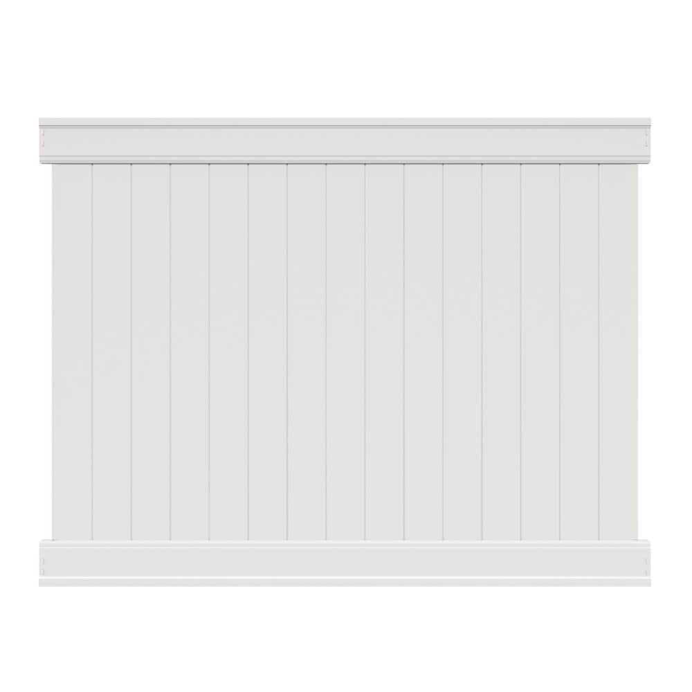 Freedom Emblem 6-ft H x 8-ft W White Vinyl Flat-top Fence Panel 73013949