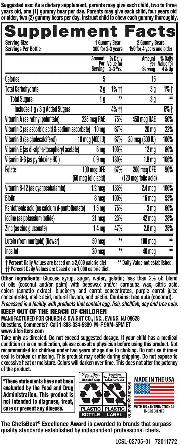 Lil Critters Gummy Vites Multi Vitamin & Mineral Formula, 300 Gummies