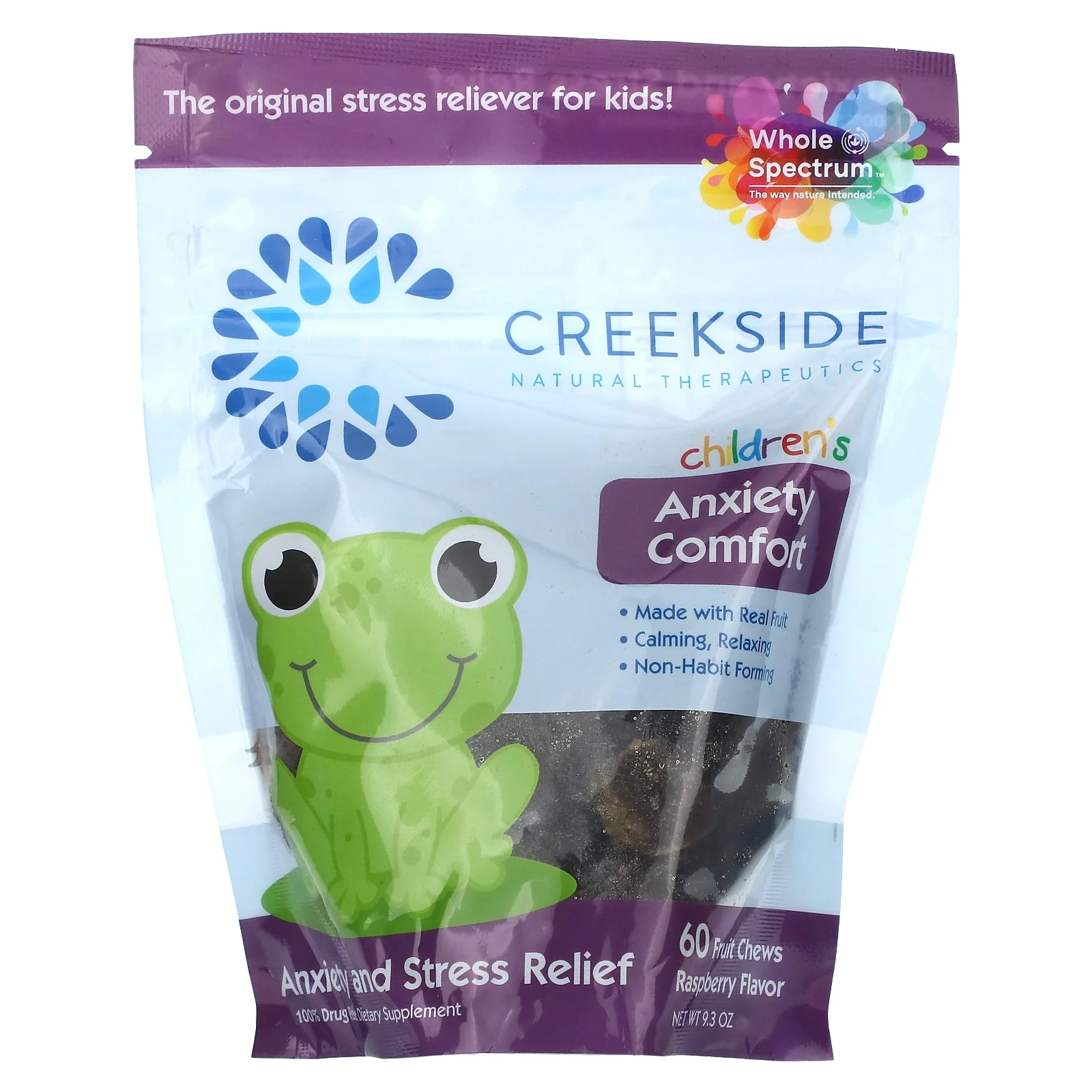 Creekside Natural Therapeutics Children's Anxiety Comfort, Raspberry, 60 Fruit Chews