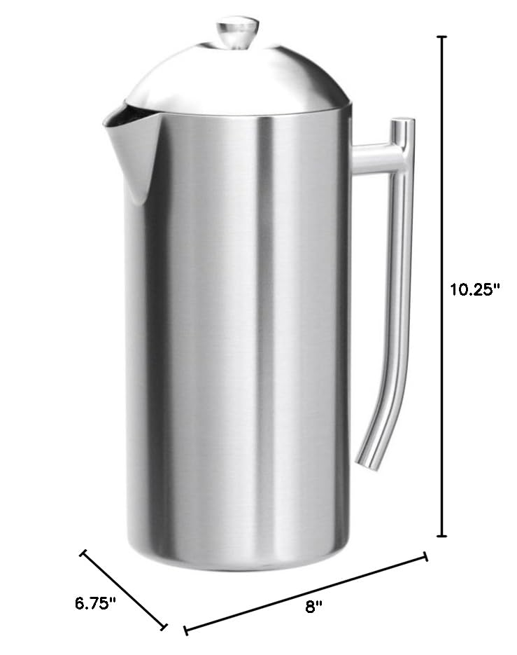 Frieling Double-Walled Stainless-Steel French Press Coffee Maker in Frustration Free Packaging, Polished, 17 Ounces