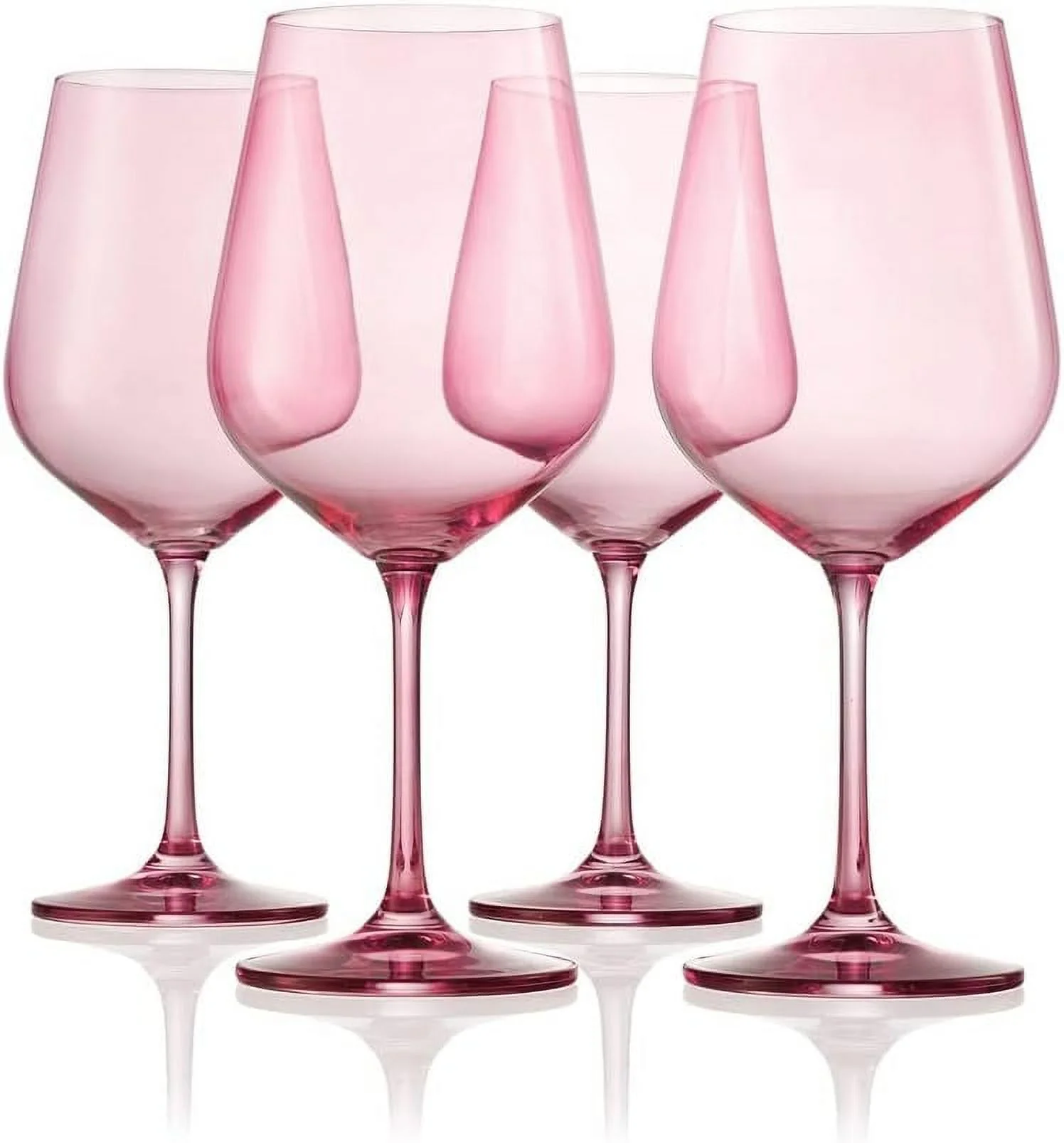 Wine Glasses, Red Wine Glasses Set, Crystal Wine Glass Cups, Drinking Glasses, Set Of 4, Rose, 19.5Oz - Made In Europe