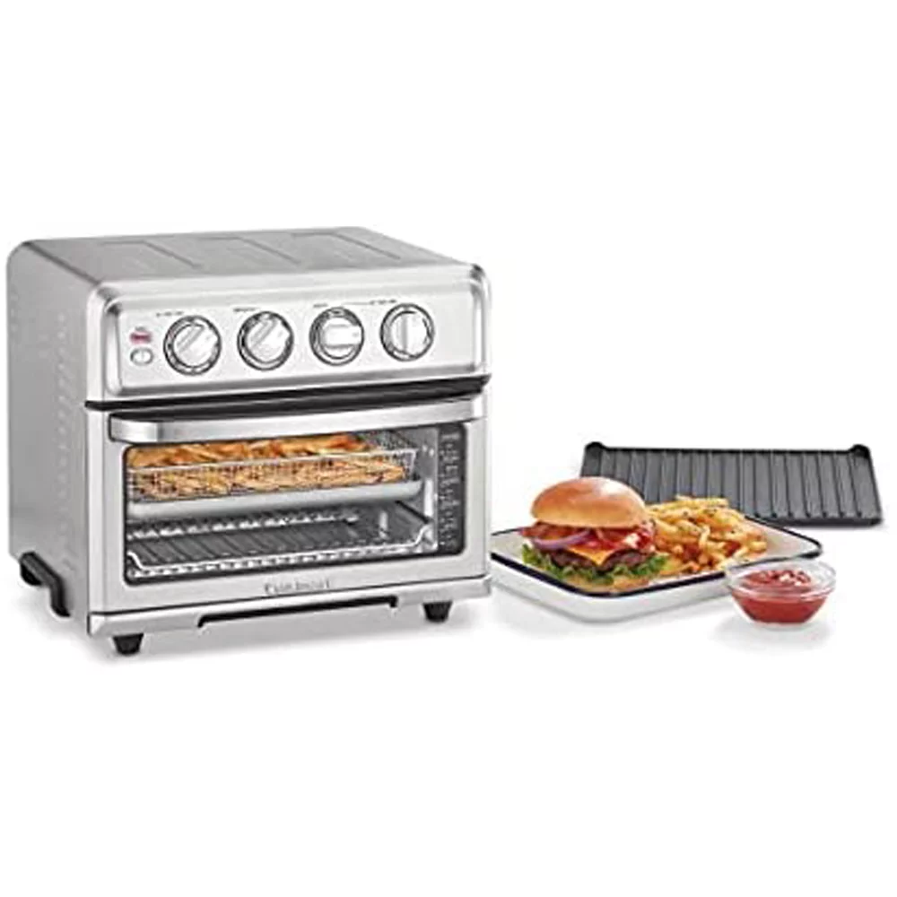 Cuisinart TOA-70 AirFryer Toaster Oven with Grill Stainless Steel Bundle with Cuisinart 12 Piece Ceramic Coated Cutlery Set Matte Black