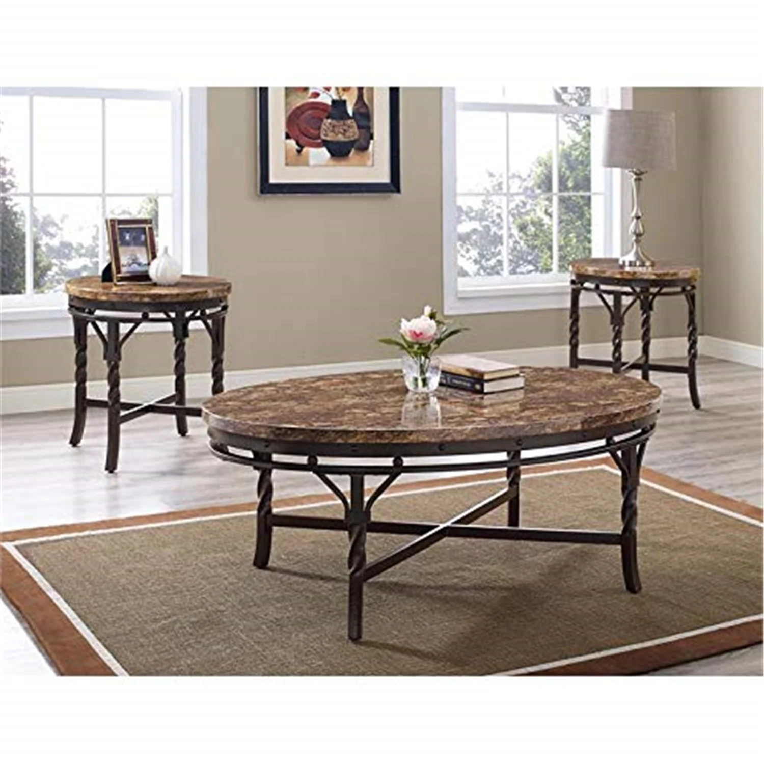 Tuscan Copper Occasional Table Set