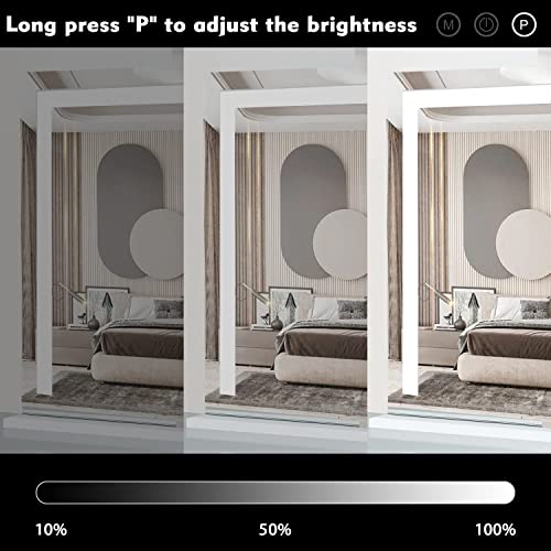 Makeup Mirror with Lights, Lighted vanity Mirror with Dimmable 3 Lighting Modes LED Strip, Wall-Mounted and Tabletop Dresser Mirror with USB Charging Port (22.83