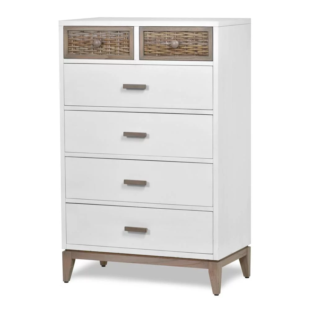 Sea Winds Kauai 6-Drawer Split Vertical Chest White Finish