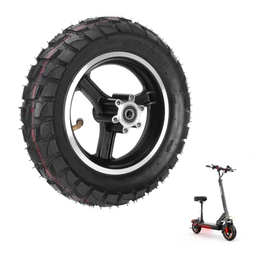 255x80 Scooter Tire with Hub 10 Inch Off Road Tyre Electric Scooter Tire with Inner Tube Non Slip Thickened Pneumatic Rubber Tyres Replacement for 80/65-6 10x3.0 Electric Balance Scooter
