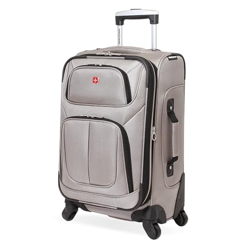 SwissGear Sion Softside Expandable Luggage, Black, Checked-Large 29-Inch