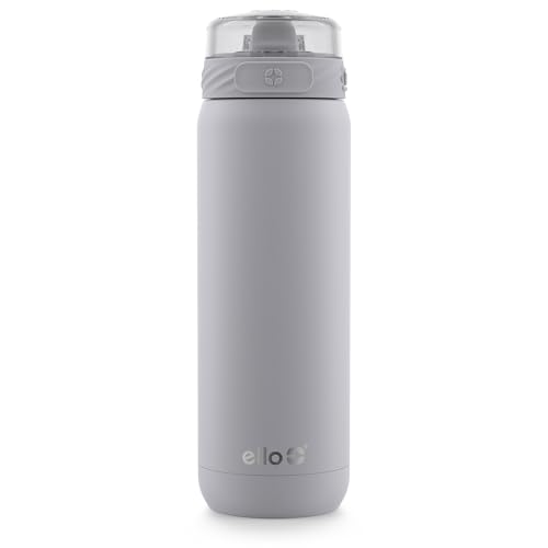 Ello Cooper 32oz Stainless Steel Water Bottle with Straw and Carry Handle, Double Walled and Vacuum Insulated Metal, Leak Proof Locking Lid with Soft Silicone Spout, Reusable, BPA Free, Yucca