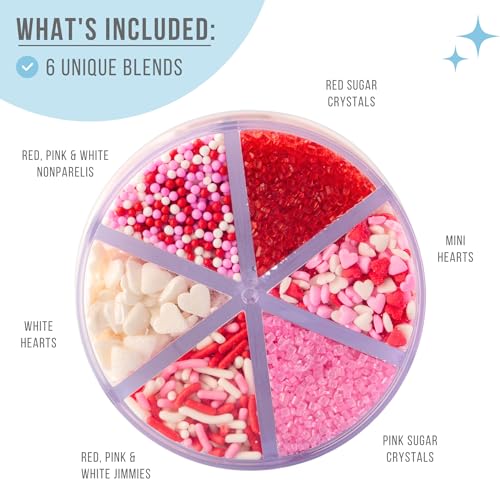 Sweets Indeed Christmas Sprinkles Mix – 6-Cell Holiday Assortment 6.45 oz | Edible Jimmies, Nonpareils & Sugar Pearls for Decorating Christmas Cookies, Cupcakes, Cakes & Holiday Desserts