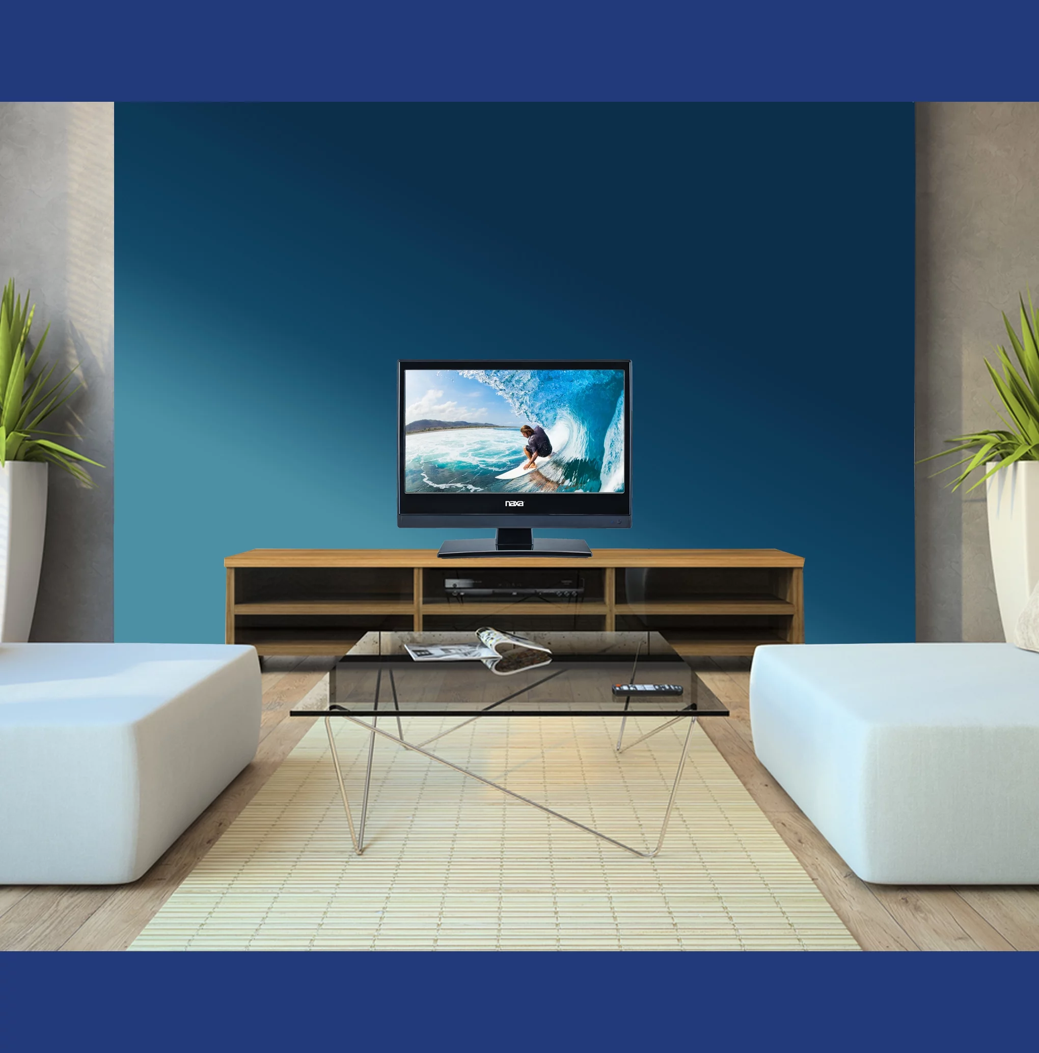 Naxa Electronics NTD-1356 13.3” LED Widescreen HD TV LED TV with DVD Player + AC/DC Car Package