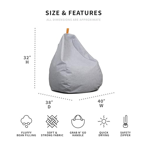 Big Joe Tuffet Weatherproof Bean Bag Chair, Paprika Bella Sunmax, Durable Weather Resistant Fabric, 2.5 feet Teardrop