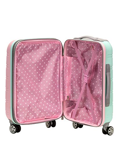 Rockland Melbourne Hardside Expandable Luggage with Spinner Wheels, 2TONENAVY, 2 Piece (20/28)