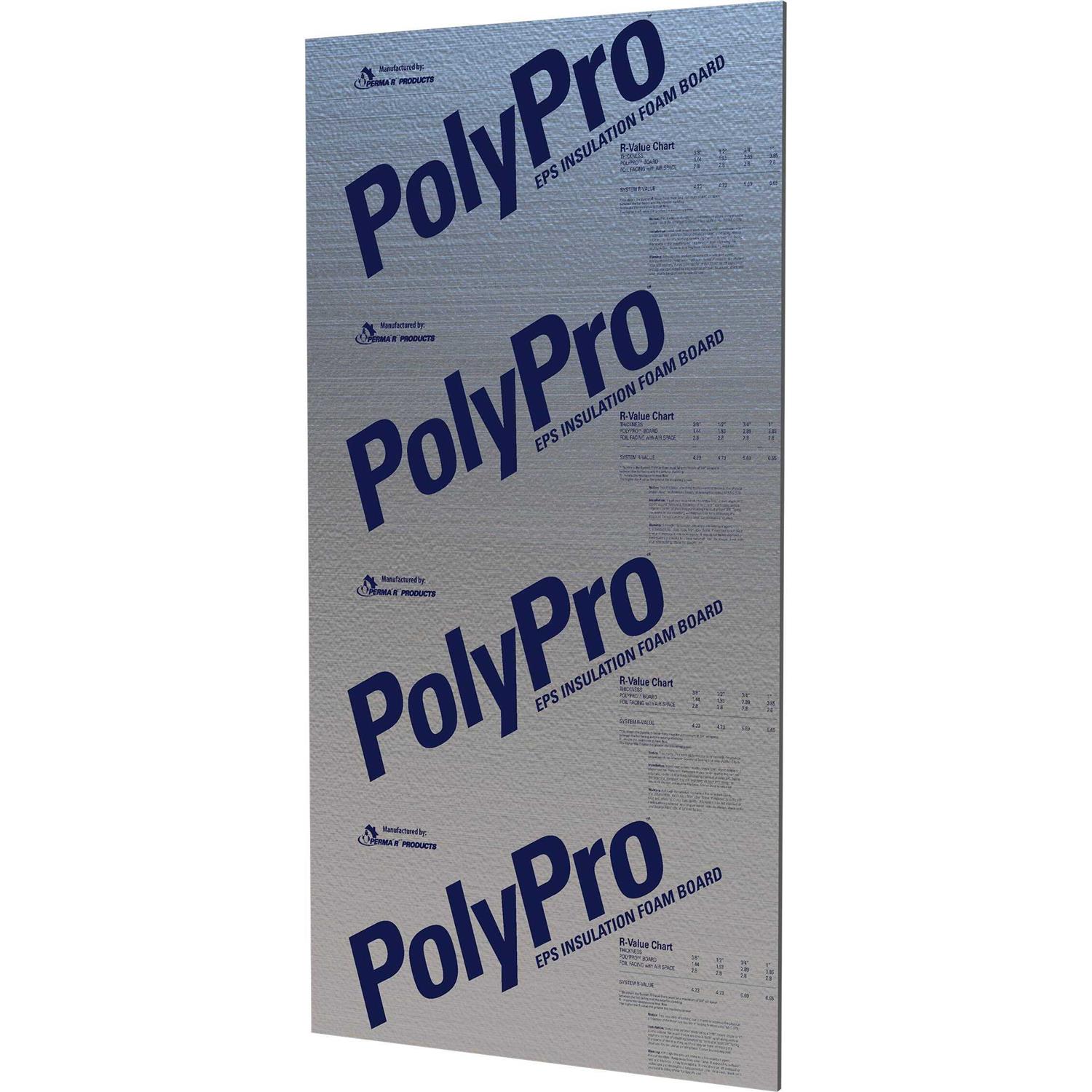 Perma R Products R 7.8 2-in x 4-ft x 8-ft Faced Polystyrene Garage Door Board Insulation 78920