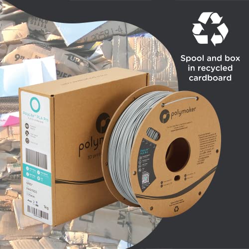 Polymaker PLA PRO Filament 1.75mm 1kg, Tough & High Rigidity White 3D Printing Filament, PolyLite PLA PRO 3D Printer Filament 1.75mm, Print with Most 3D Printers