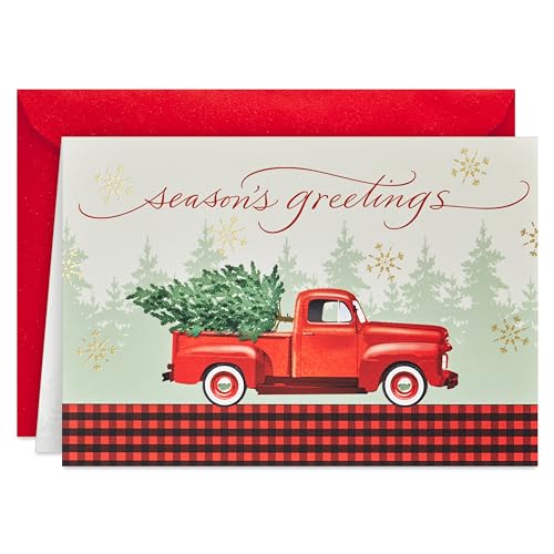 Hallmark Boxed Christmas Cards, Rustic Red Truck (40 Cards and 40 Envelopes) Season's Greetings