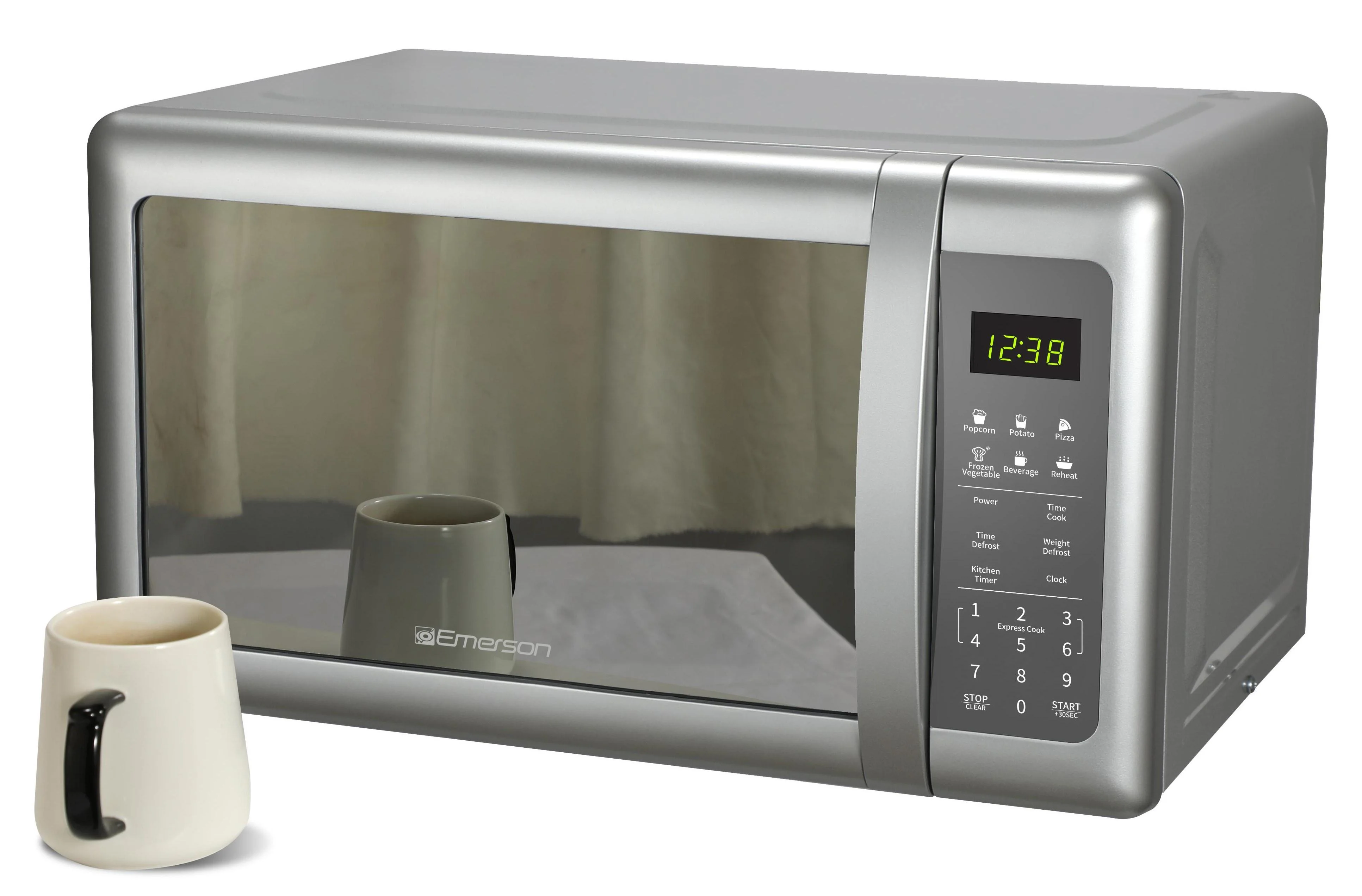 Emerson 0.7 Cu Ft 700W Touch Control Mirror Finish Microwave Oven, MW7601SL