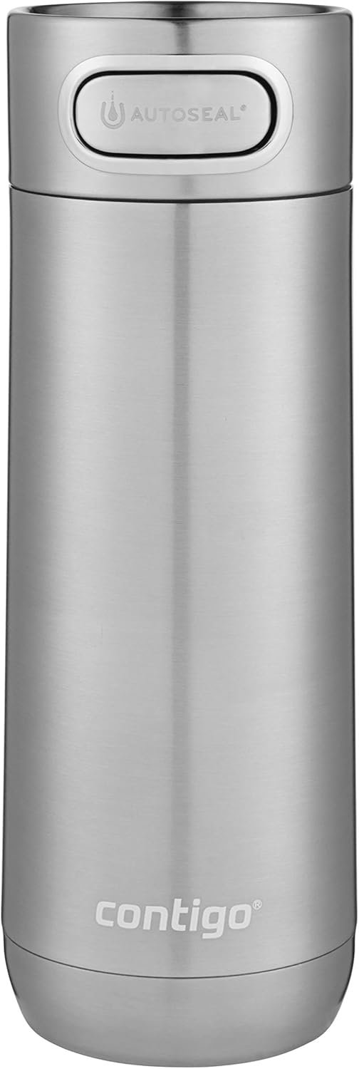 Contigo Handled Vacuum-Insulated Stainless Steel Thermal Travel Mug with Spill-Proof Lid & Luxe Vacuum-Insulated Stainless Steel Thermal Travel Mug, Leak-Proof 16oz Reusable Coffee