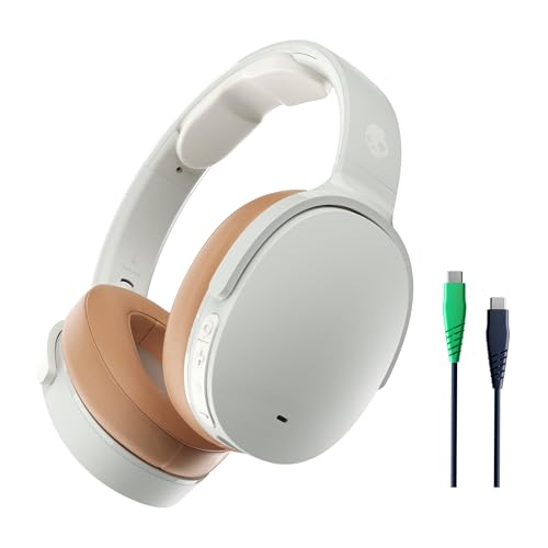 Skullcandy Hesh ANC Over-Ear Noise Cancelling Wireless Headphones with Charging Cable, 22 Hr Battery, Microphone, Works with iPhone Android and Bluetooth Devices - True Black