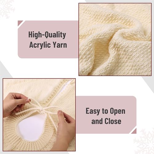 Mr. Pen- Christmas Tree Skirt 48 inches, Knitted Christmas Skirt Tree, Xmas Tree Skirt