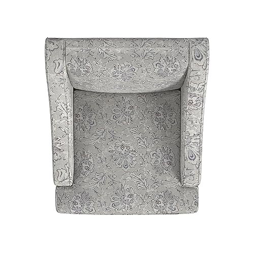 HomePop Velvet Swoop Arm Accent Chair, Suri Blue