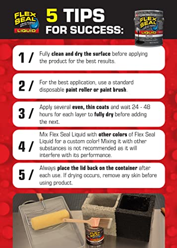 Flex Seal Liquid, 32 oz, Clear, Liquid Rubber Coating Sealant, Waterproof, Flexible, Breathable, and UV Resistant, Roof Repair, Basements, RV, Campers, Trailers, Marine, EPDM, Masonry