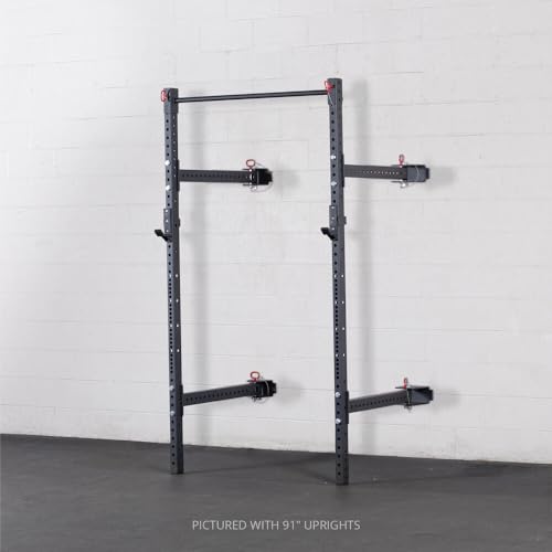 Titan Fitness T-3 Series 82-inch Wall Mounted Folding Power Rack, Space Savings Rack, Folds up to 5