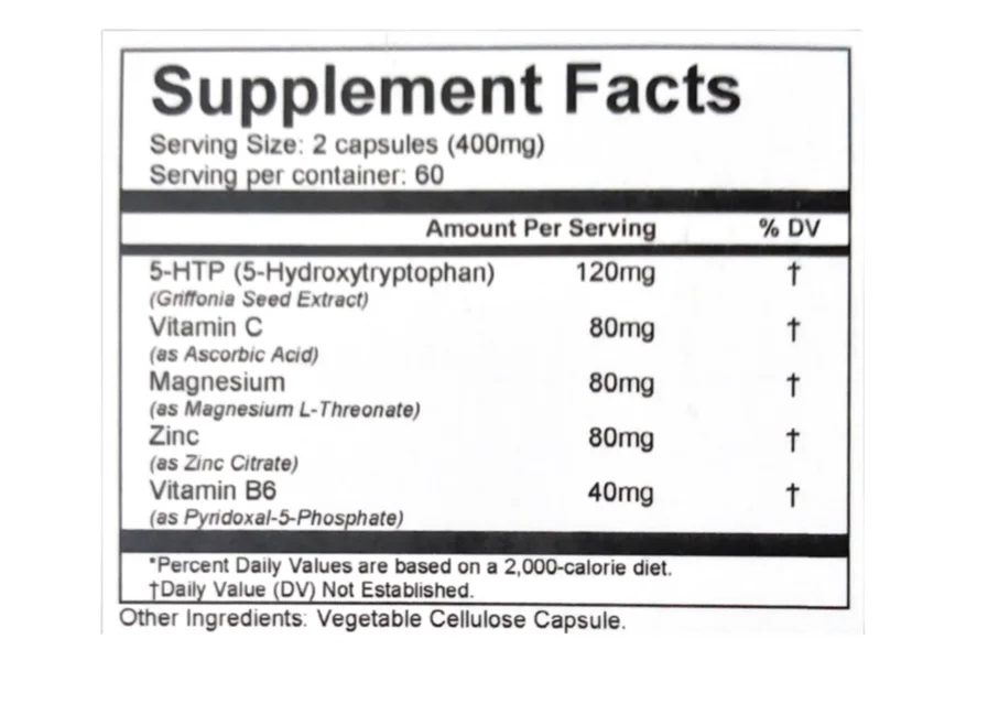 MAGNESIUM L-THREONATE,SerotoninHelp 5-HTP, 120 Capsules, Brain Booster, Mental Nutrition - 120 Capsules