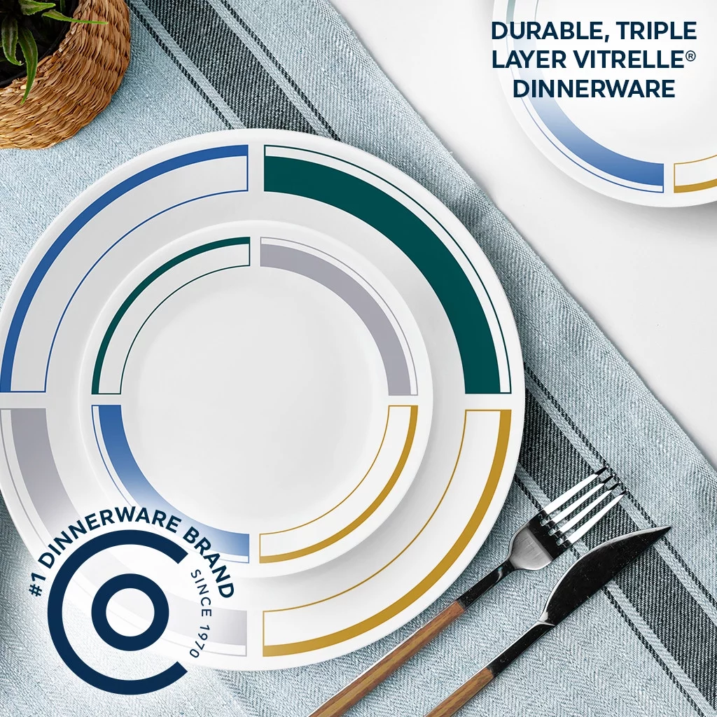 Corelle Color Block 12-pc Dinnerware Set, Serves 4