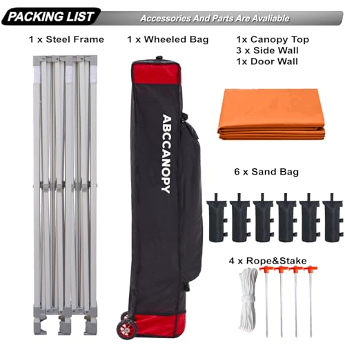 ABCCANOPY Easy Pop Up Canopy Tent with Sidewalls 10x10 Commercial -Series, White