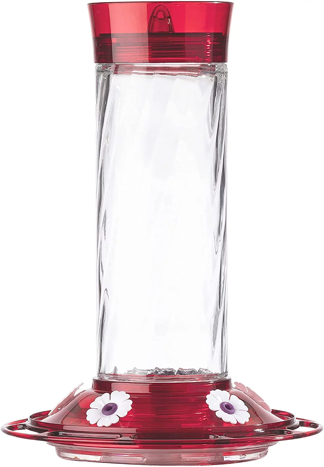 More Birds Diamond Glass Bottle Hummingbird Feeder, 30-Oz Nectar Capacity