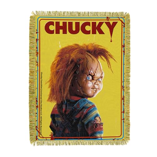 Northwest Universal Chucky Look Over Shoulder Tapestry Throw for Bed, Couch, Wall, Halloween Decorations, Spooky Hanging, 48x60 inches