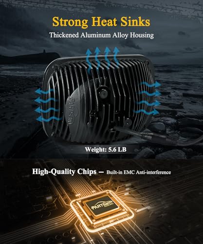 Partsam 2025 H6054 LED Headlights 7x6 5x7 Headlamp Hi/Low Sealed Beam Lights [DOT] [Start & End Animation] [Anti-glare] [DRL] [Sequential Turn Signal] Compatible with Cherokee XJ Wrangler YJ D21 etc