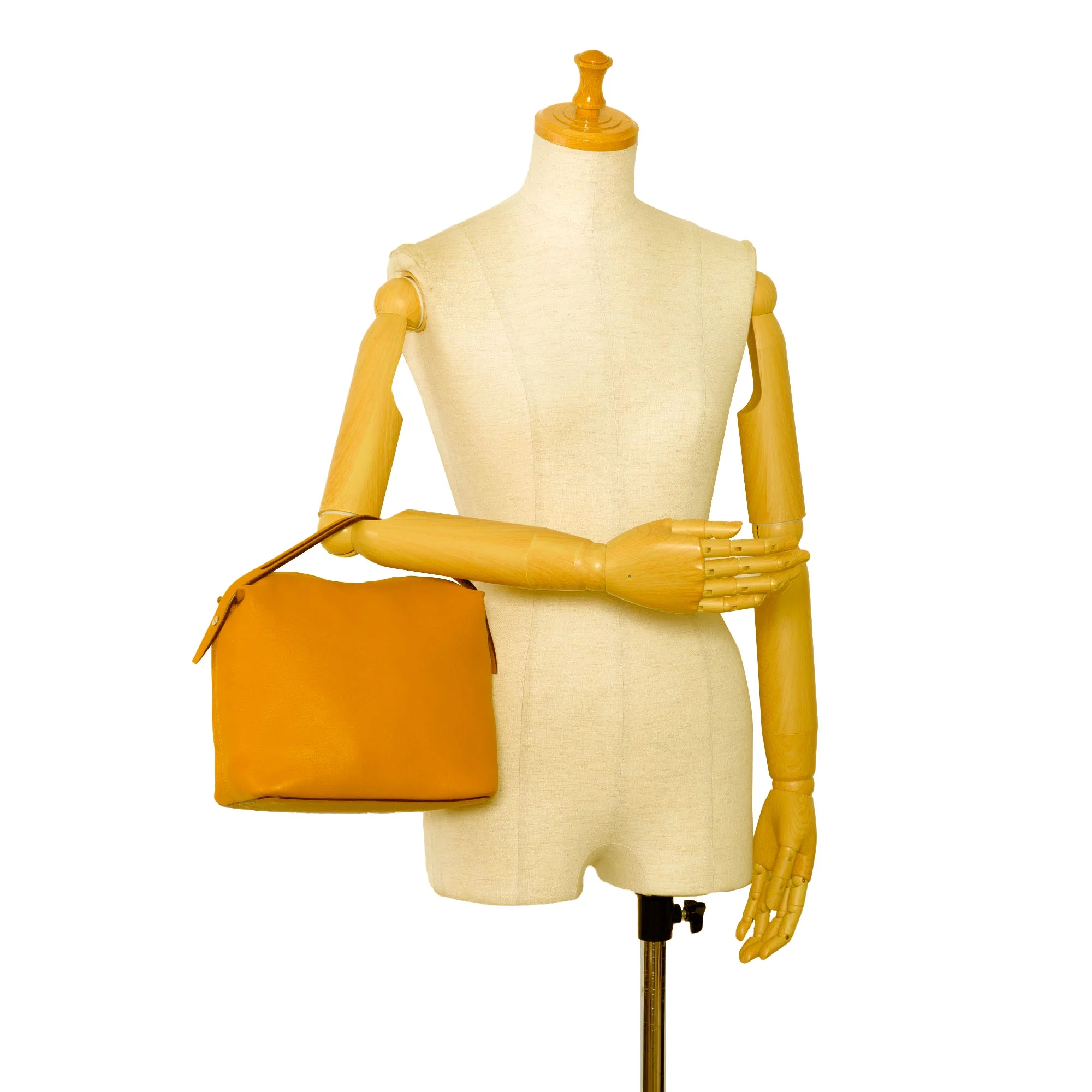 Pre-Owned Authenticated Loewe Handbag Calf Leather Yellow Top HandleBag Unisex (Good)
