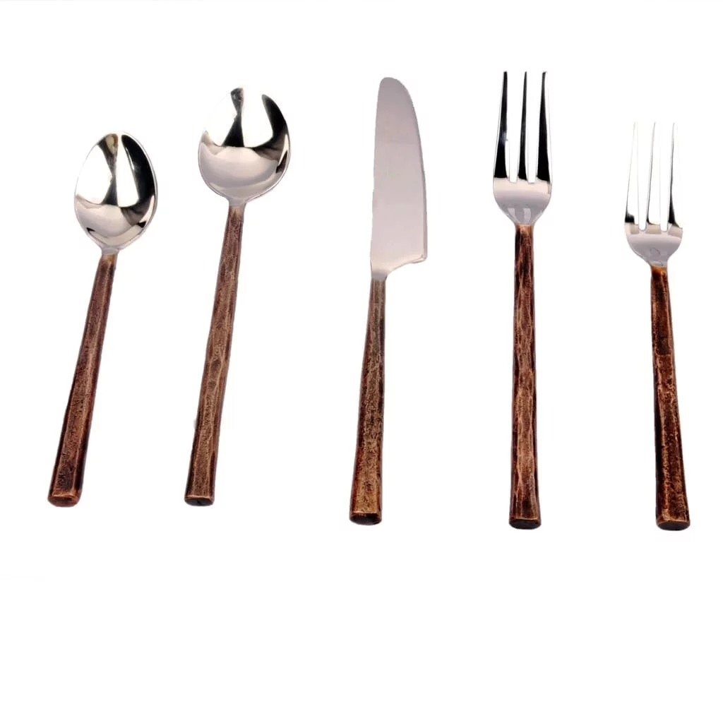 Inox  Copper Antique Sundundance Design 20-piece Flatware Set