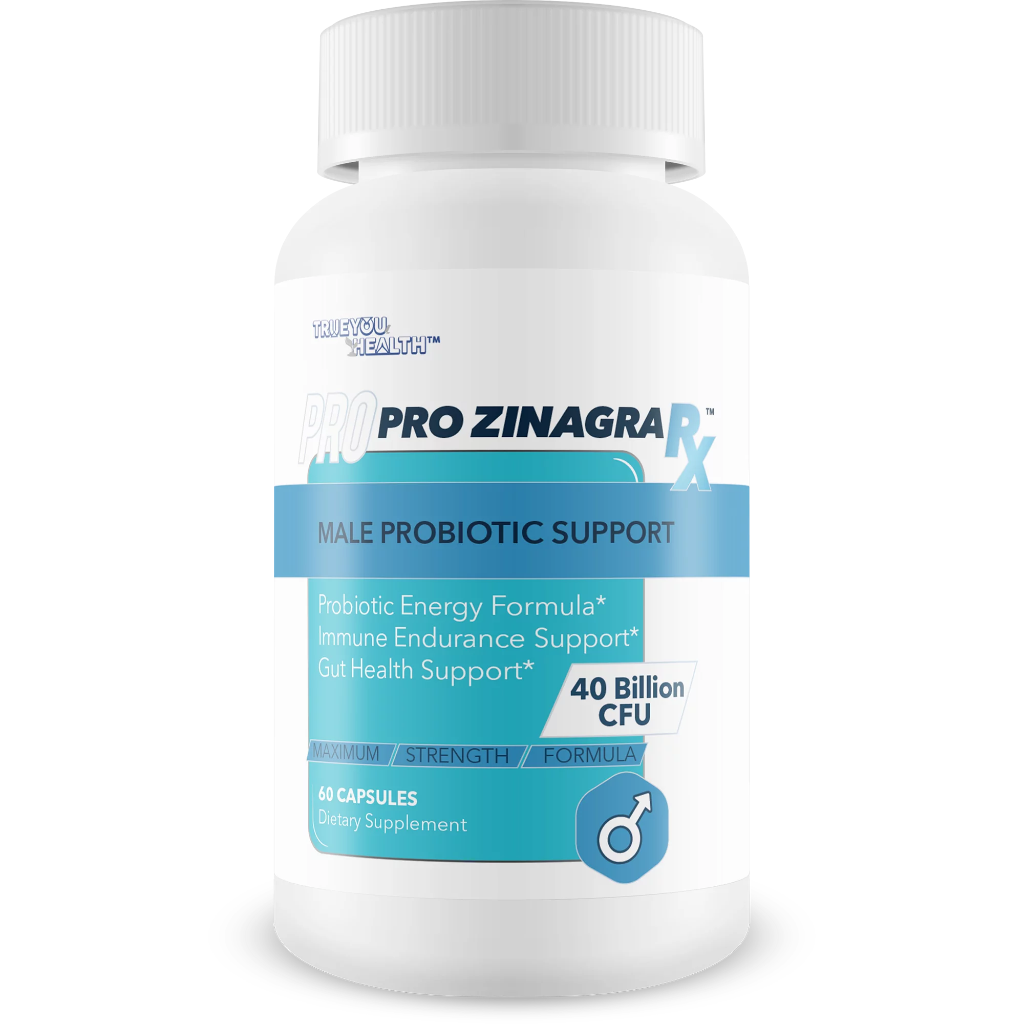 Pro Zinagra RX - Male Probiotic Support - Promote Increased Energy & Endurance - Support Gut & Male Health with Probiotics for Men - 40 Billion CFU Male Formula - Additional Immune Support Benefits