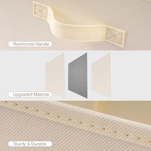 13 inch Storage Cubes Bins 6 Pack, Foldable Fabric Cube Storage Bins 13x13x13 inch with Handle, Collapsible Storage Bins for Cabinet and Shelf, Cubical Storage Boxes for Closet Storage, Gery