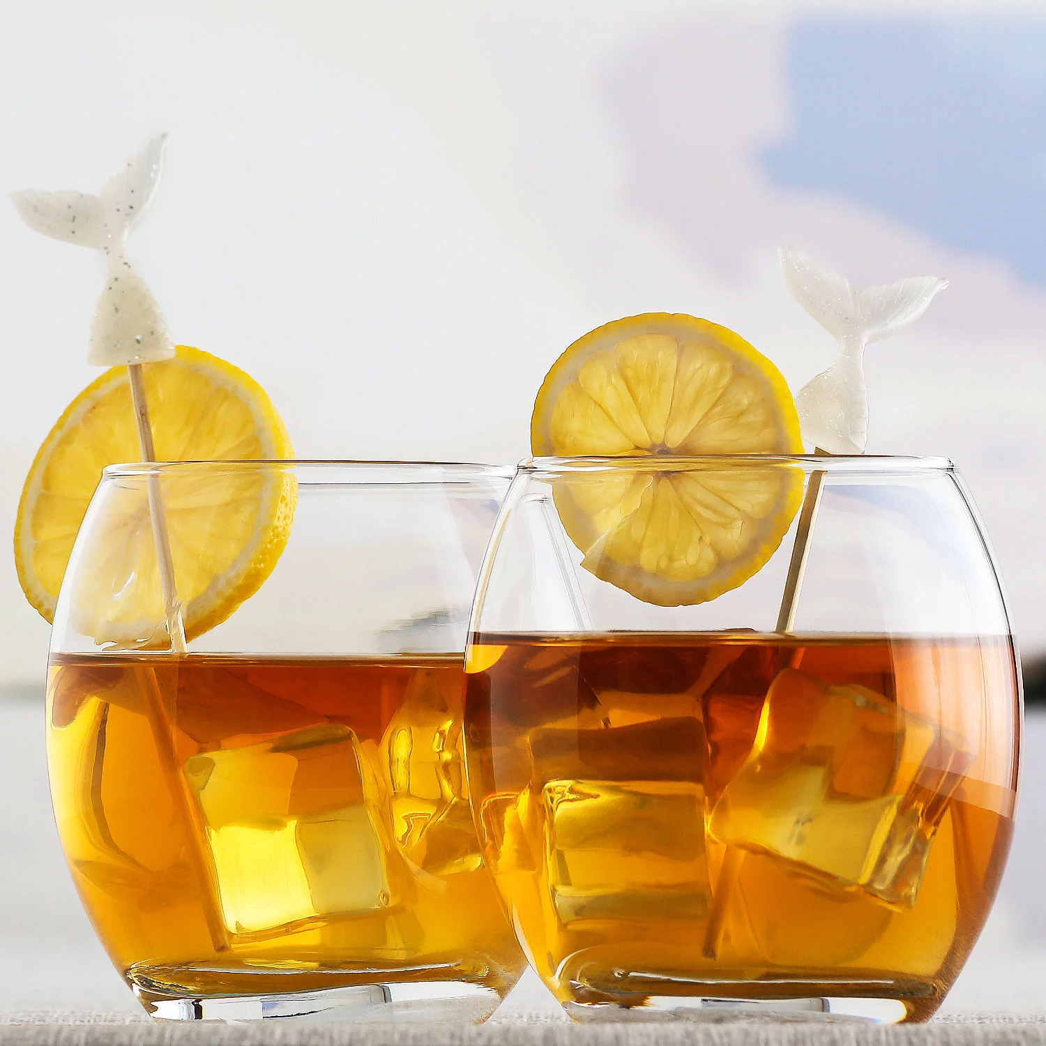 LAV Drinking Glasses Set of 6 - Glass Water and Beverage Tumblers 13.75 oz