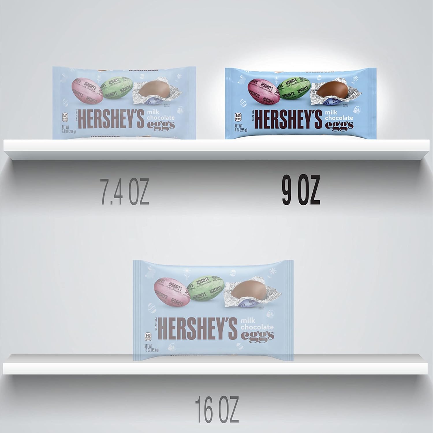 HERSHEY'S Milk Chocolate Eggs, Easter Candy, 9 oz Bag