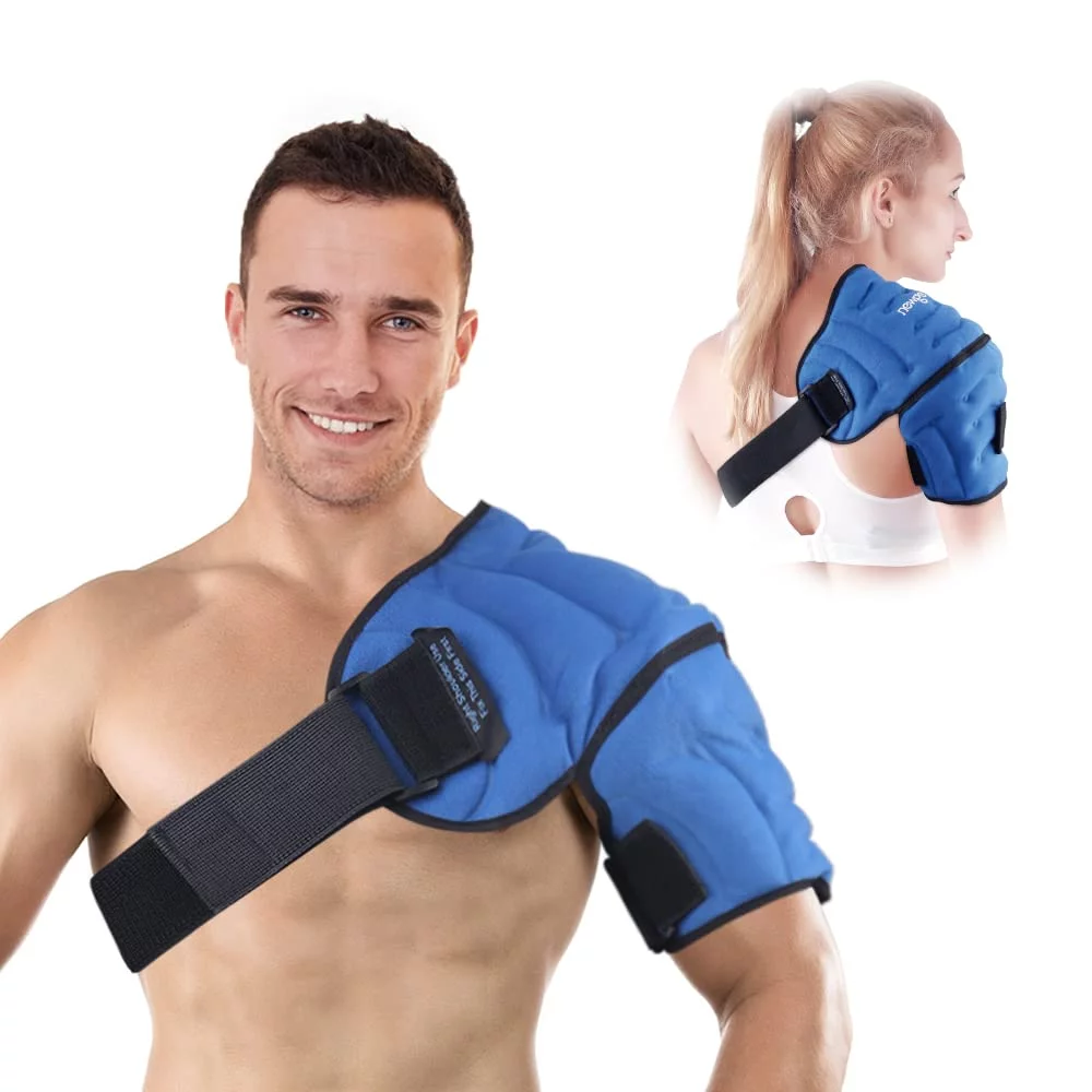 NEWGO Gel Ice Pack for Rotator Cuff Injuries Reusable Shoulder Ice Pack Cold Therapy Shoulder Ice Wrap for Shoulder Injuries, Bursitis, Swelling, Fits from 29.5