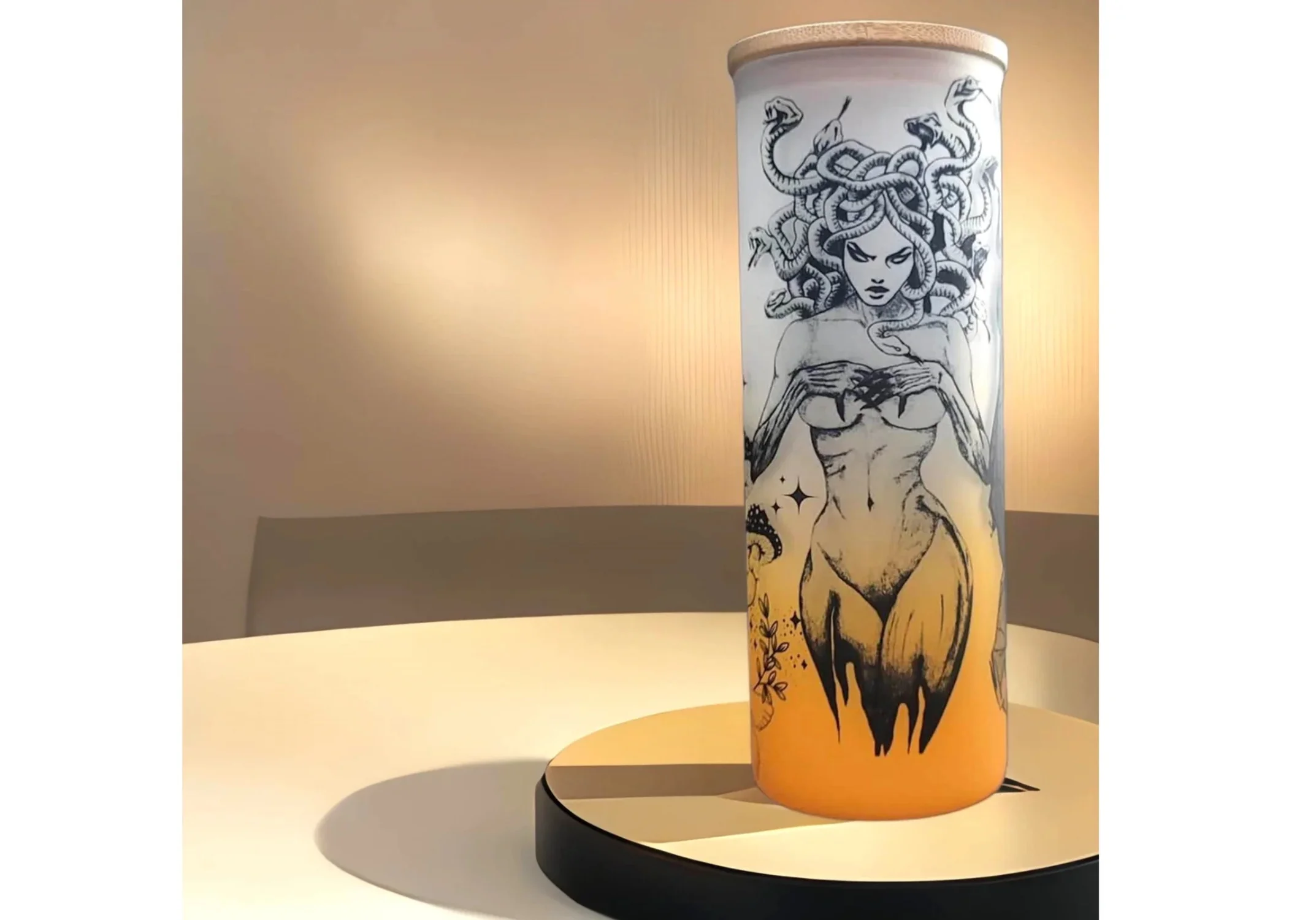 Medusa Beer Can Glass | Boho Mushroom Coffee Glass | 24 oz