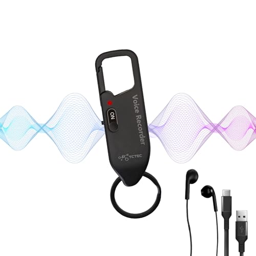 128GB TCTEC Voice Recorder, Voice Activated Recorder with 1500 Hours Recording Capacity, Audio Noise Reduction, USB-C Compatible, Recording Device for Lectures, Meetings, Interviews.