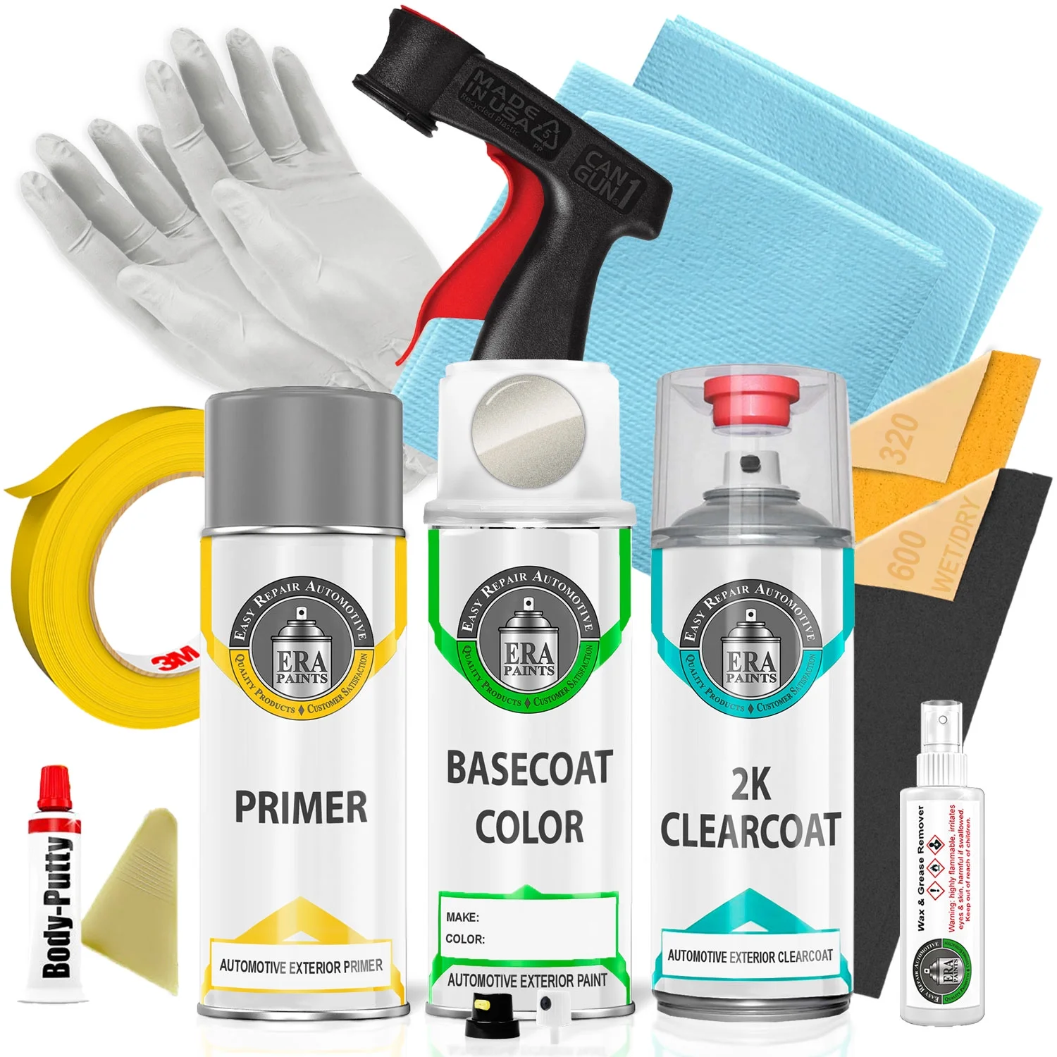 For FORD (NH - Light Sage Metallic) Exact Match Aerosol Spray Touch Up Paint 2K Clearcoat Primer and Pro Prep Kit - Pick Your Color