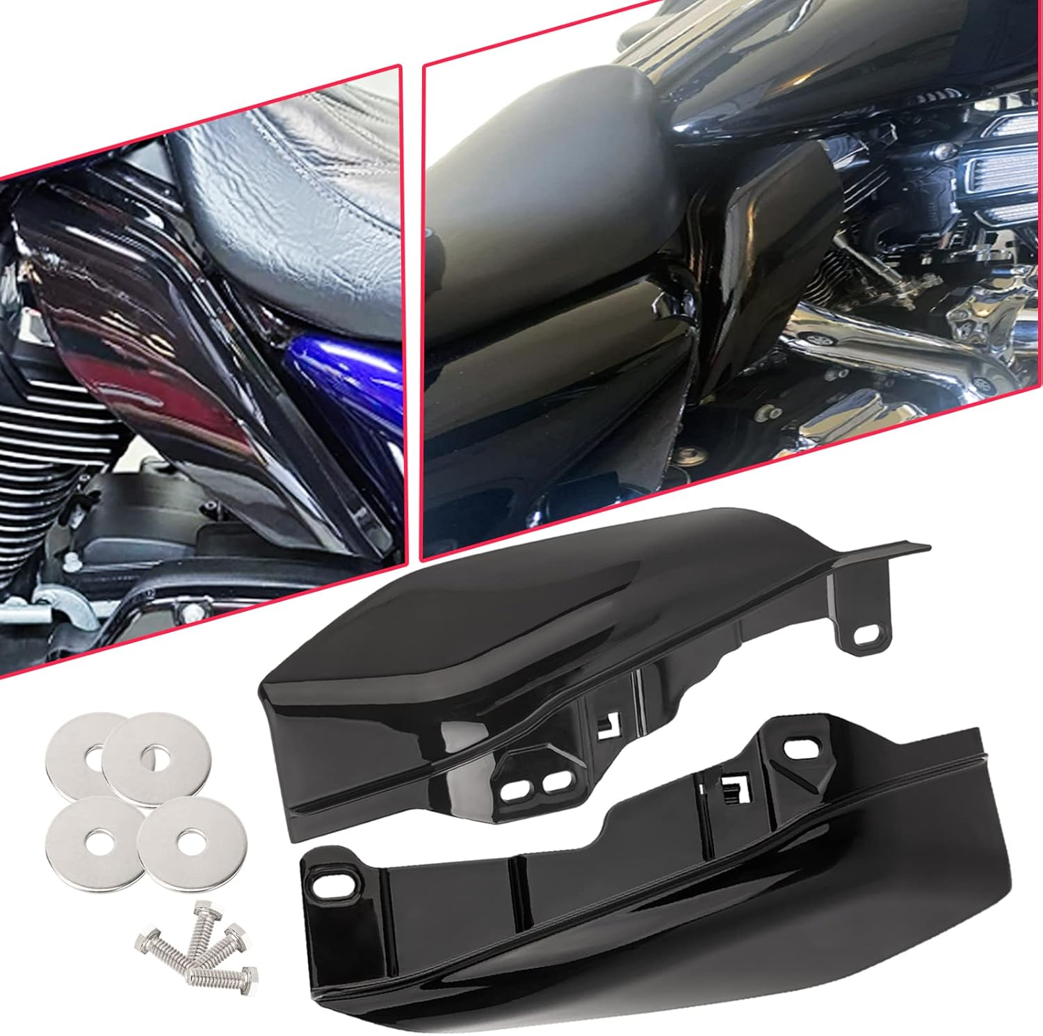 Mid Frame Air Deflector Harley Davidson Heat Shield Deflector Compatible for Harley Touring Electra Glide/Street Glide/Road Glide/Tri Glide/Road King 2009-2023